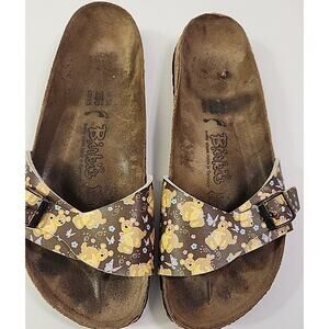 Birki's Madrid Teddy Bear Print Slide Sandals Womens L 10 M 8 Birkenstock